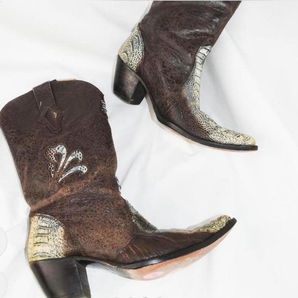Y2k Snakeskin Cowboy Boots - Picture 4 of 4